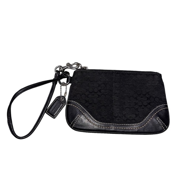 Coach Black Mini Monogrammed Wristlet - Picture 3 of 5